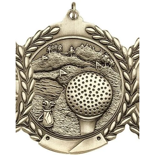 Golf Die Cast Medal, 2 3/4" 1