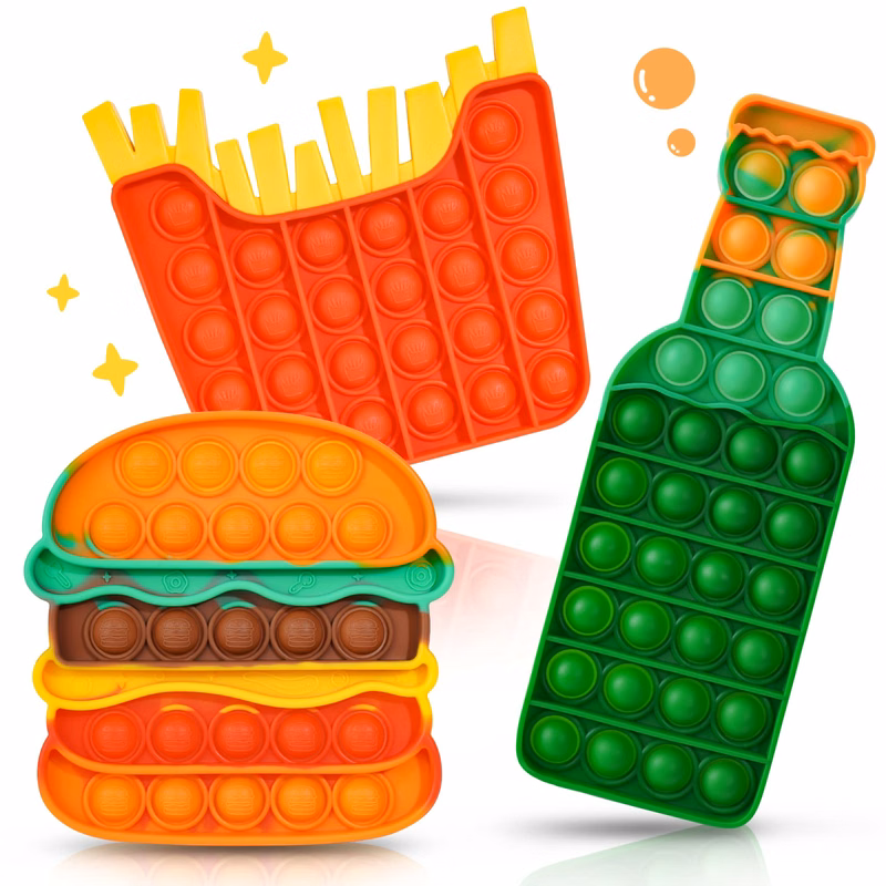 Fast Food Shapes Pop Fidget Toys For Anxiety Stress Relief