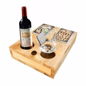 Bamboo Couch Tray with Magnetic Cup Holder