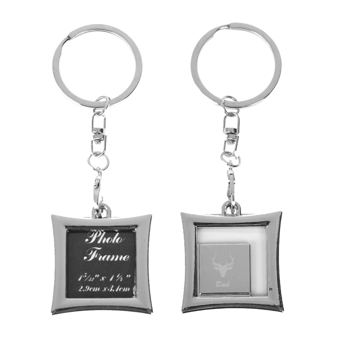 Square Shaped Mini Metal Photo Frame Key Chain 1