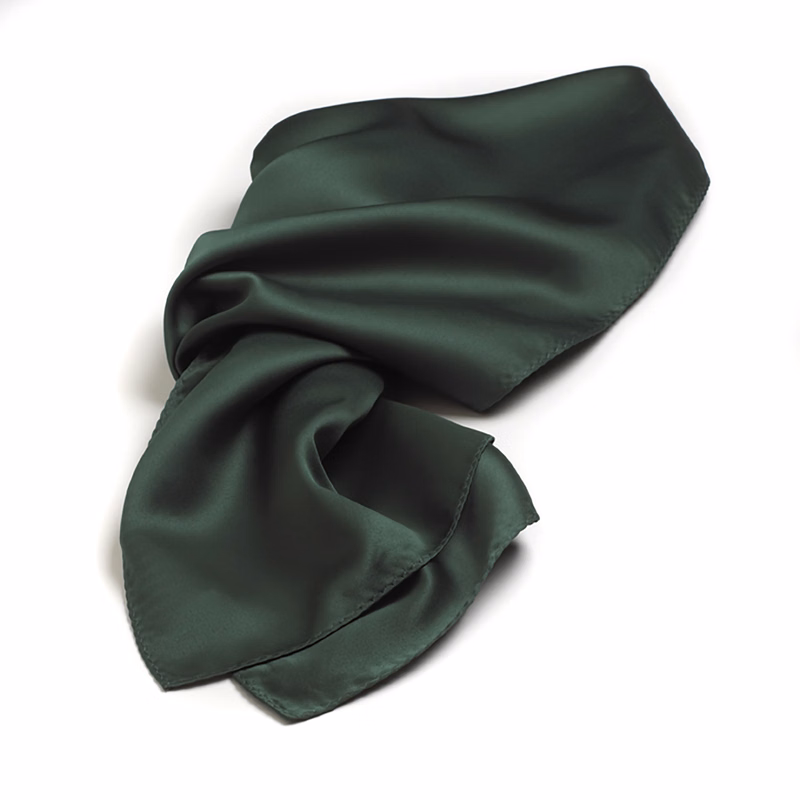 CLOSEOUT - Hunter Green Solid Color 30" x 30" Silk Scarves
