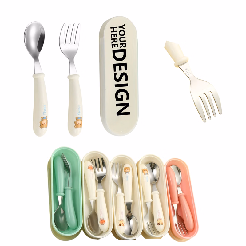Stainless Steel Round Handle Spatula Fork