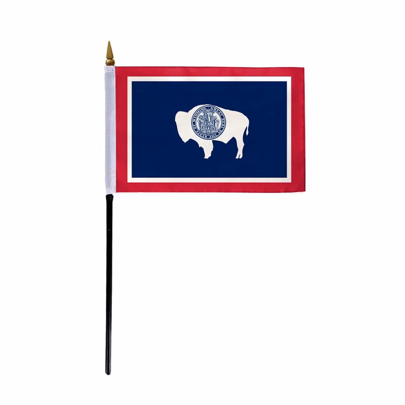 4"x6" & 12"x18'' Wyoming ePoly Printed Stick Flags
