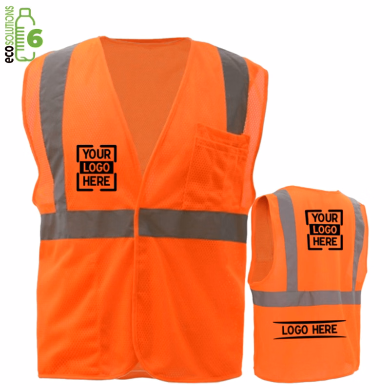 rPET Class 2 Reflective Mesh Safety Hook & Loop Vest with Pockets