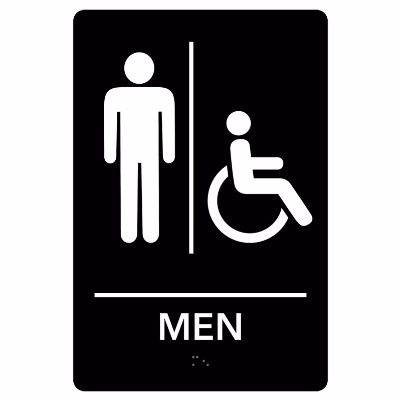 Men Accessible Restroom Pre-Designed ADA Sign
