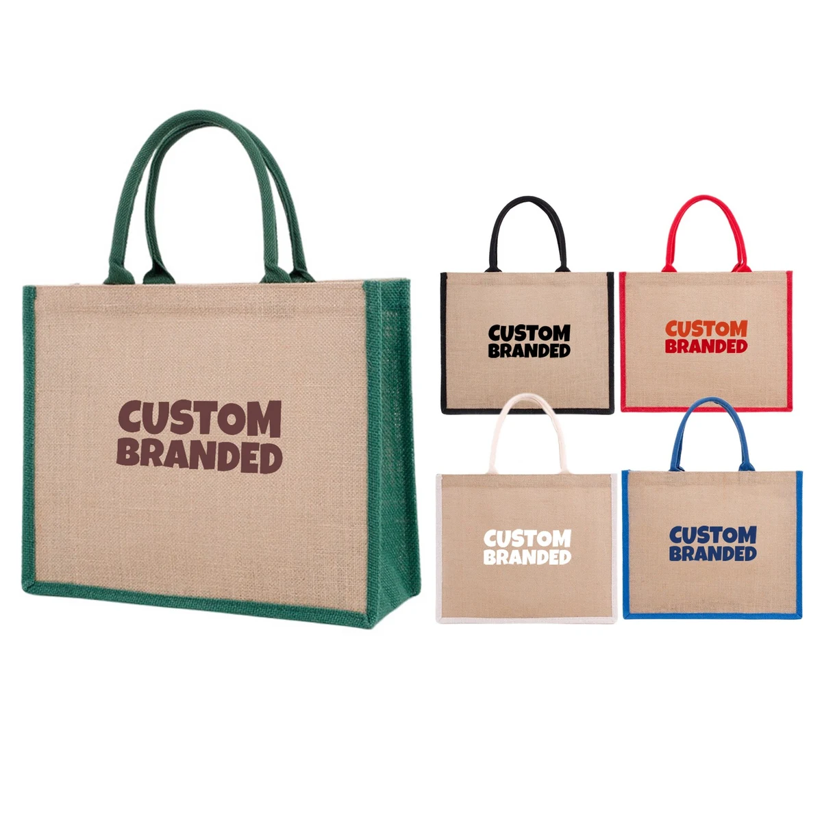 Fresno Eco Friendly Jute Tote Bags, custom tote bag with logo imprint 1
