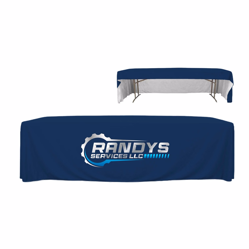8 ft. 3 Sided PolyKnit Table Cover (Full Color Logo)