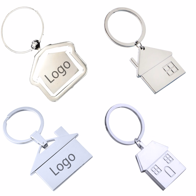 Metal House Shaped Keychain