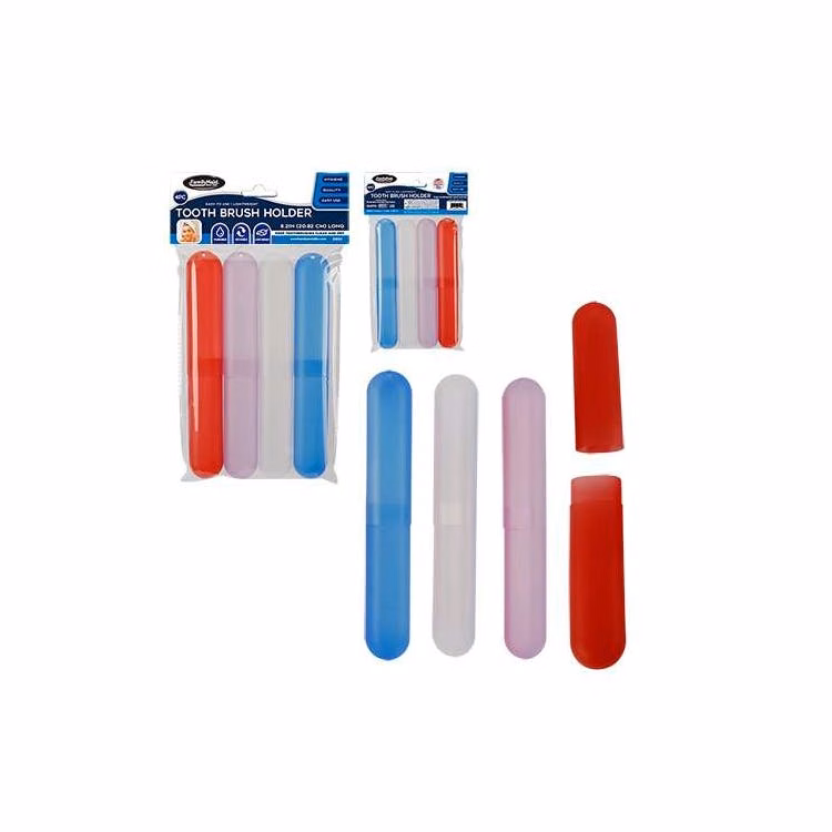 Toothbrush Holder Set - 4 Piece Assorted Colors