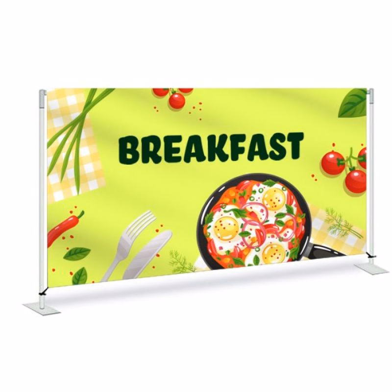 Breakfast Pre Printed Fabric Barrier 60" x 36" x 13.5 - Green