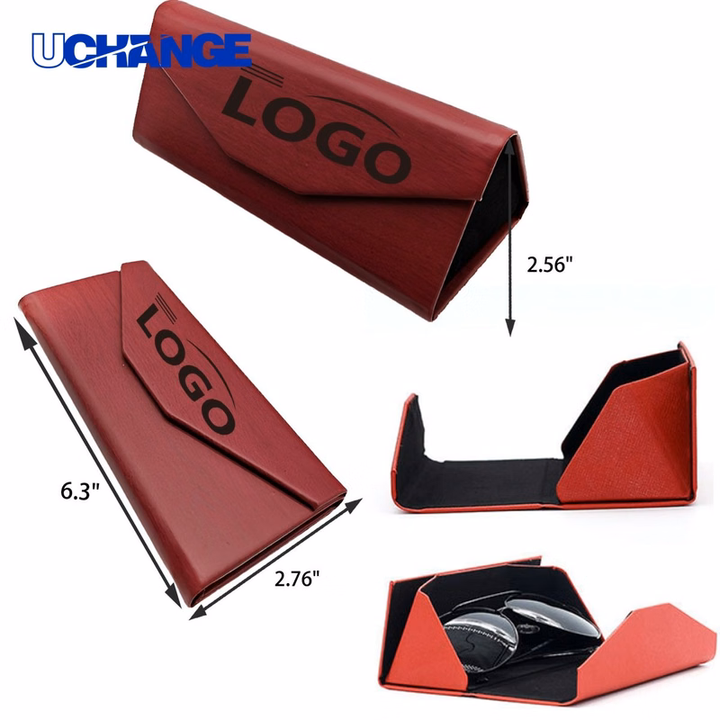 Eyewear Soft Foldable Leather Eyeglasses Case Organizer