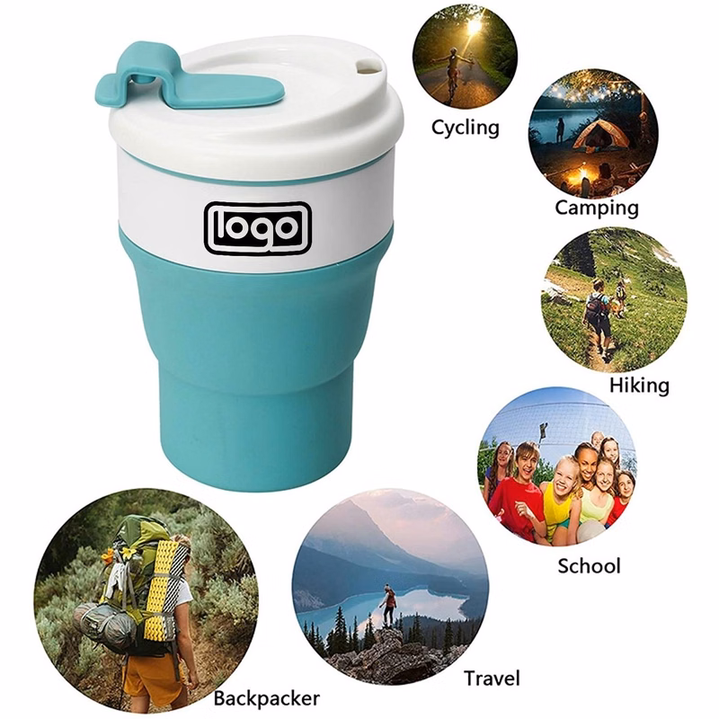 Collapsible Cup Silicone Folding Mug Sport Bottle with Lid