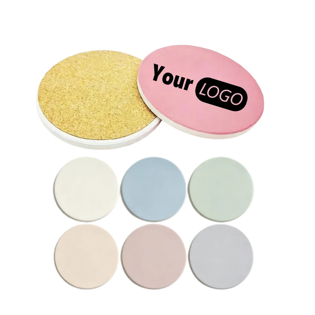 Round Ceramic Cork Coaster 1