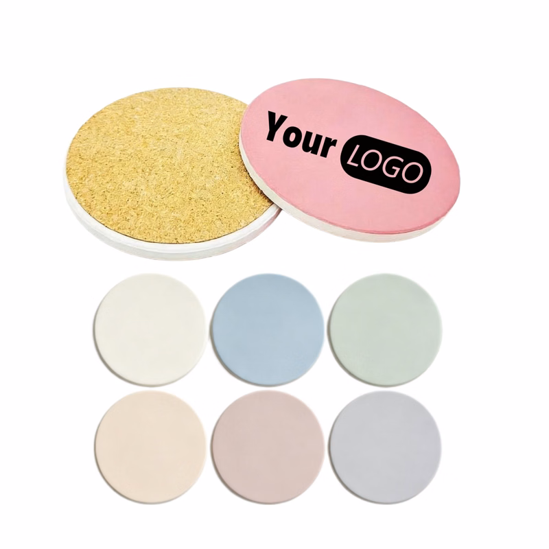 Round Ceramic Cork Coaster