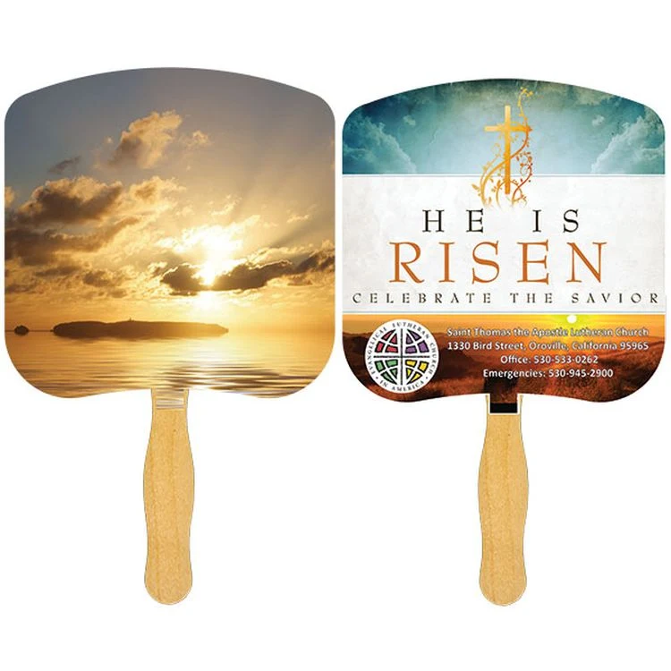 Religious Hand Fan/ Sunrise with Four Color Process Imprint 1