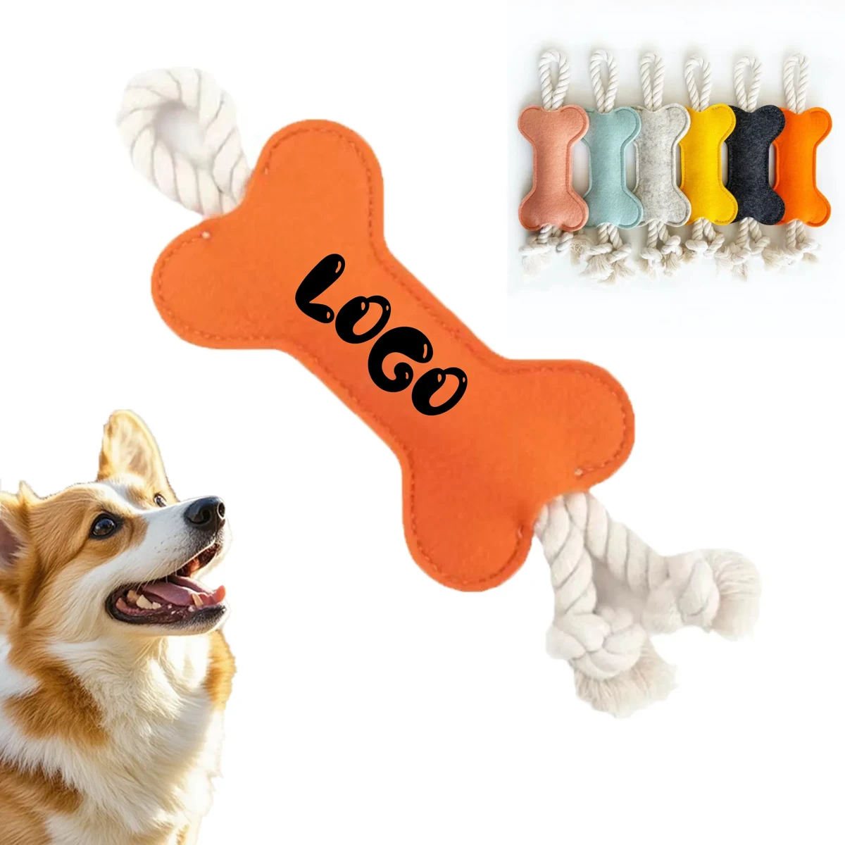 MOQ 50 Bone Shape Dog Chew Toy Rope Tug Pet 1
