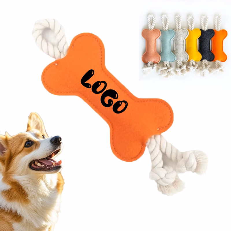 MOQ 50 Bone Shape Dog Chew Toy Rope Tug Pet