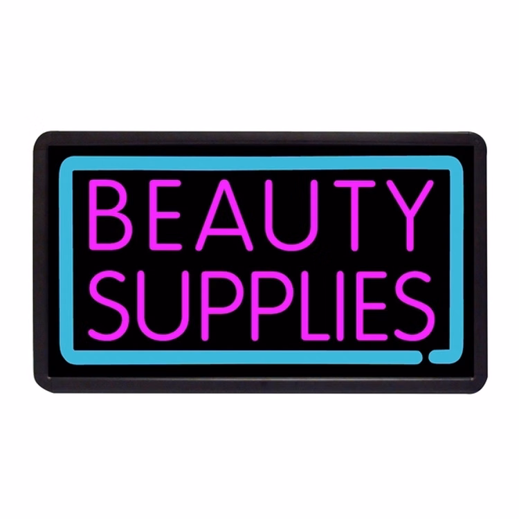 Beauty Supplies 13" x 24" Simulated Neon Sign