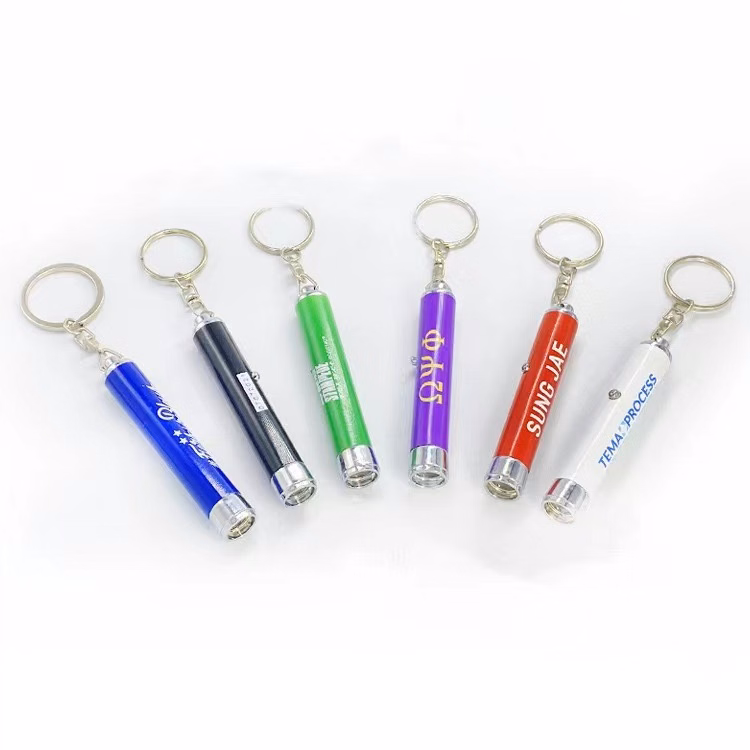 Projection LED Flashlight Keychain
