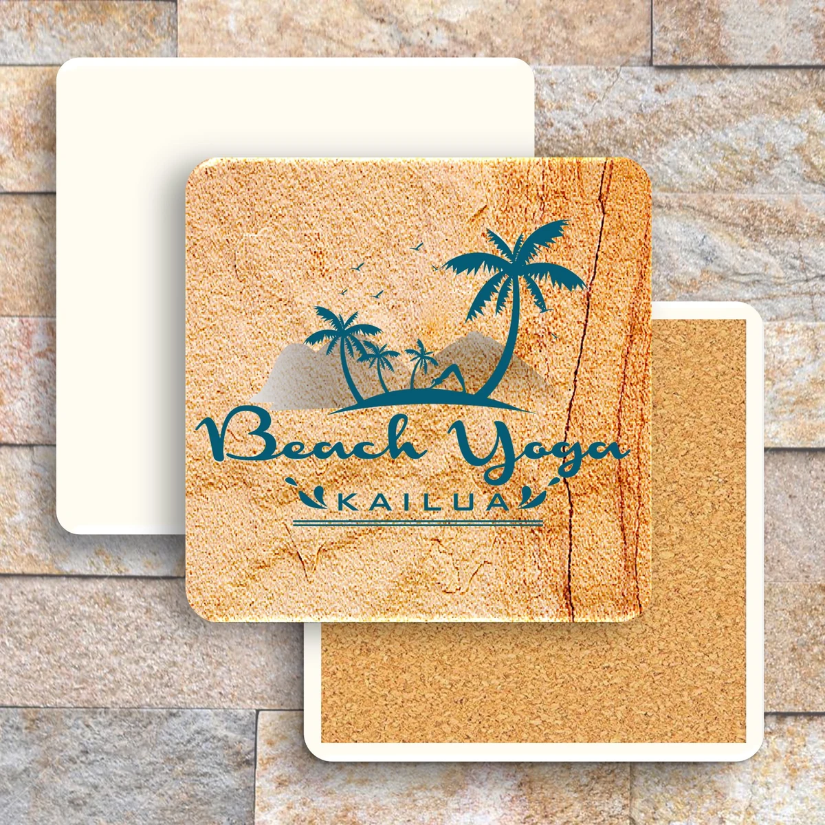 Faux Sandstone Printed Square Coaster 1