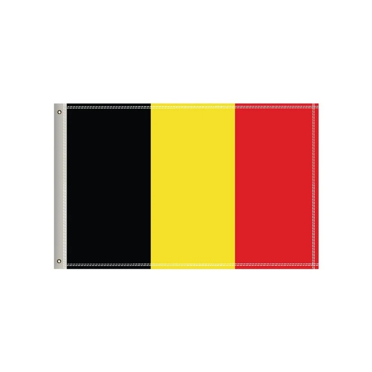 National Flag, Belgium, Double-Sided - 36"W x 24"H 1