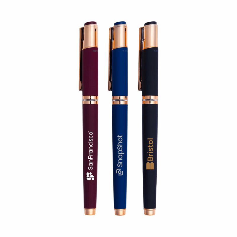 The Satin Noble Gel Pen with Rose Gold Accents made w/Recycled Aluminum
