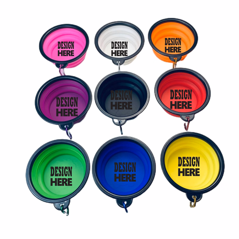 Customizable Foldable Colorful Portable Pet Bowl