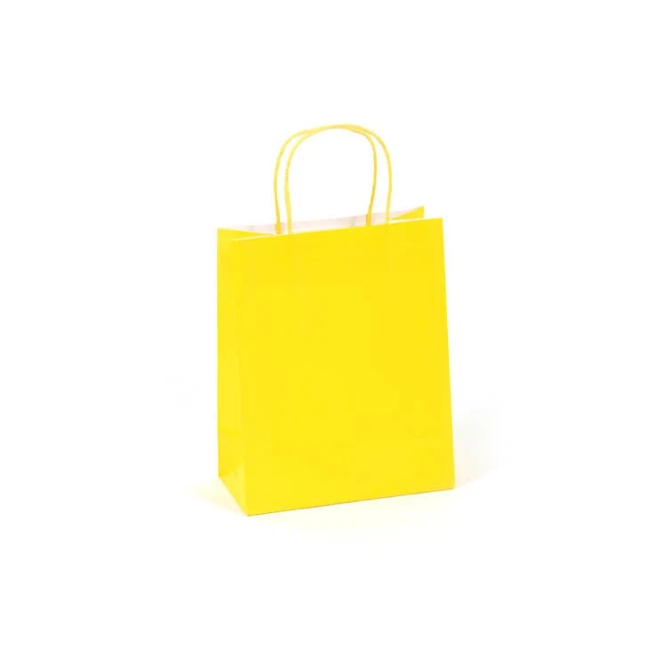 Medium Gift Bags - Bright Yellow 8" x 10" x 4" 1