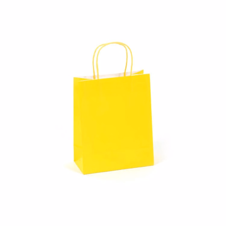 Medium Gift Bags - Bright Yellow 8" x 10" x 4"