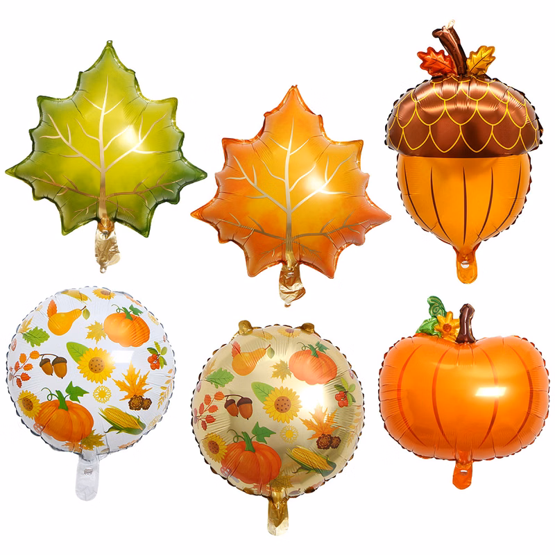 18'' Thanksgiving Day Maple Leaf Mylar Balloon
