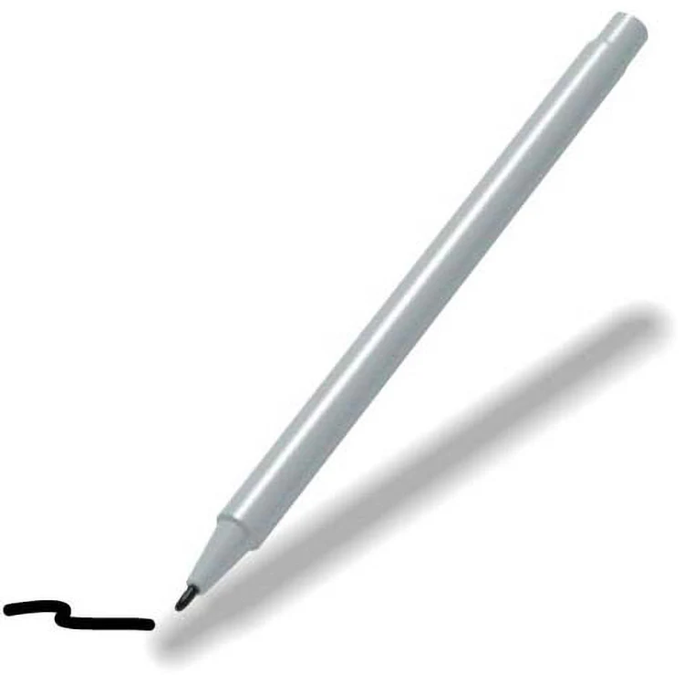 Non-Imprinted White Barrel Damp-Erase Pen with Non-Toxic Black Ink 1