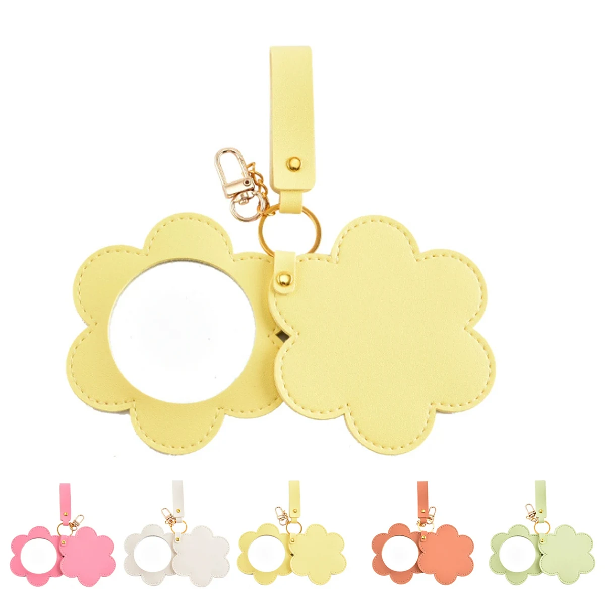 Flower Shape PU Makeup Mirror 1