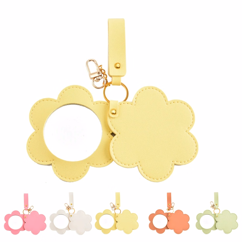Flower Shape PU Makeup Mirror