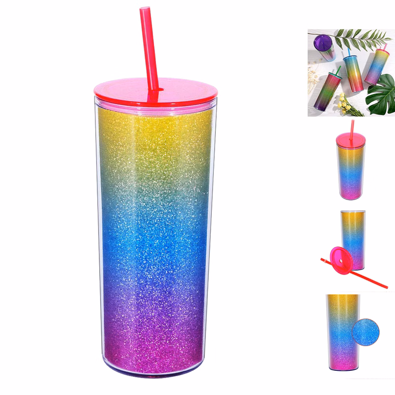 Rainbow Tumbler with Straw