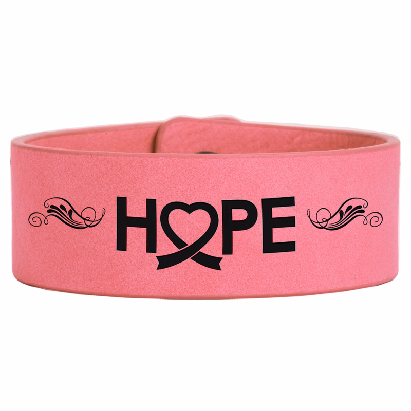 9 1/2" x 1" Pink Leatherette Cuff Bracelet