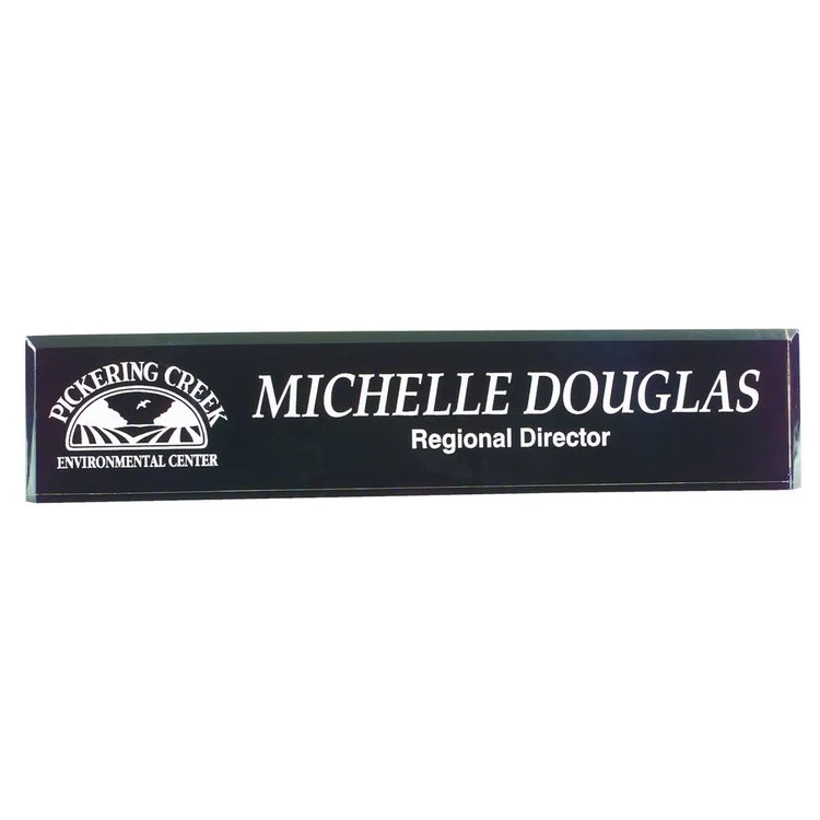 2" x 10" Black Acrylic Name Bar. 1