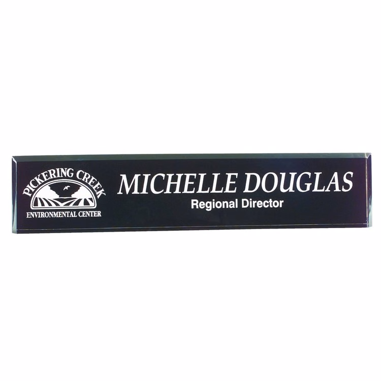2" x 10" Black Acrylic Name Bar.