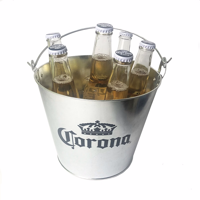 Metal Beer Ice Bucket with Carrying Handle