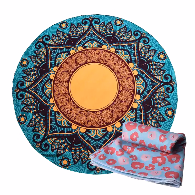 59" Round Premium Sublimated Silk Touch Velour Beach Towel