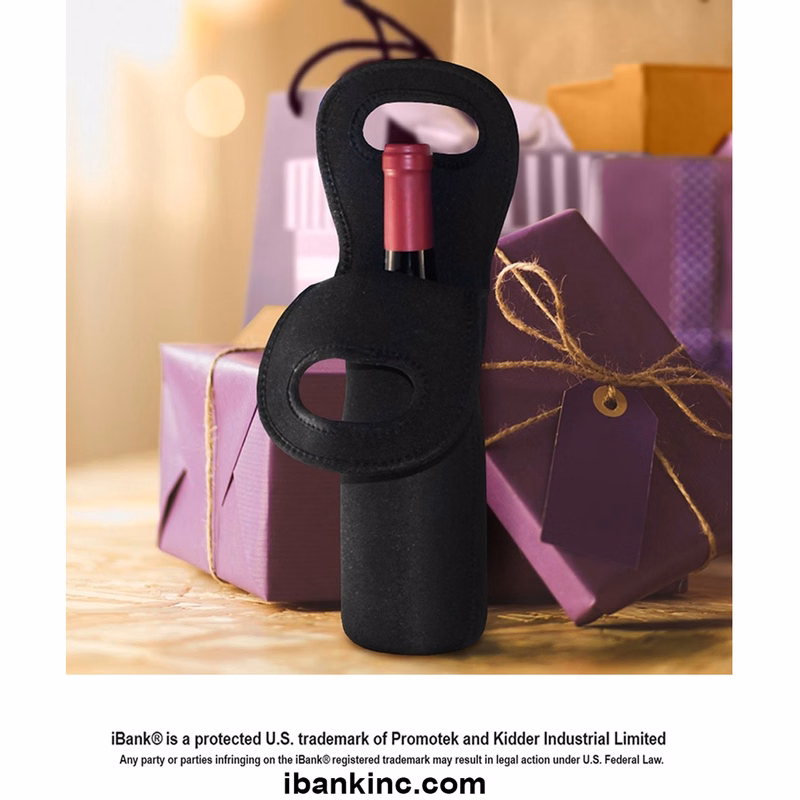iBank ® 1-Bottle Neoprene Wine Carrier Tote Bag, Bottle Holder
