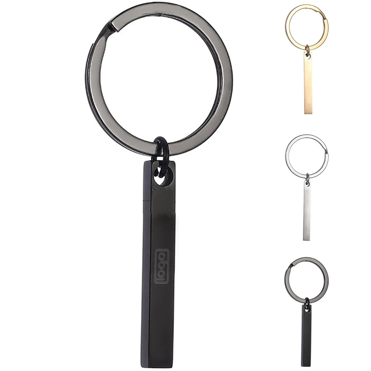Stainless Steel Bar-shaped Keychain 1