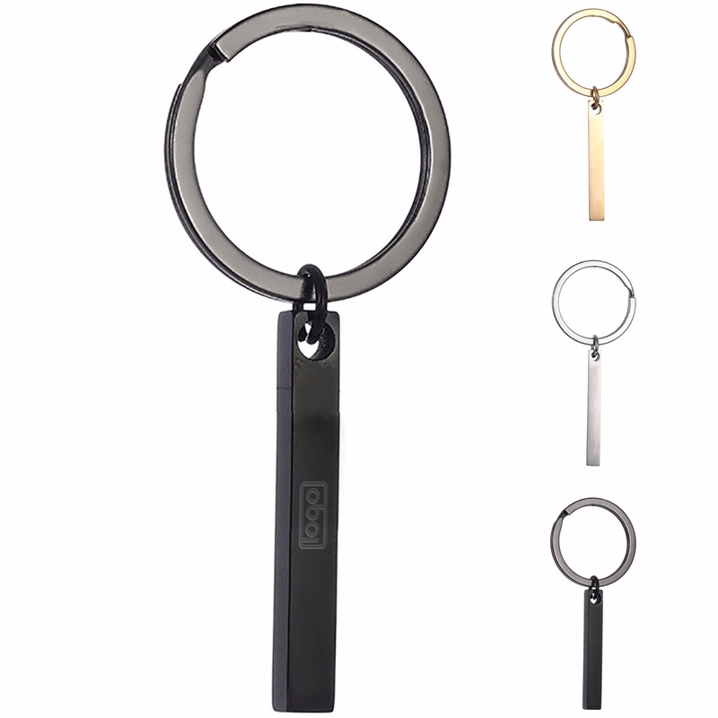 Stainless Steel Bar-shaped Keychain