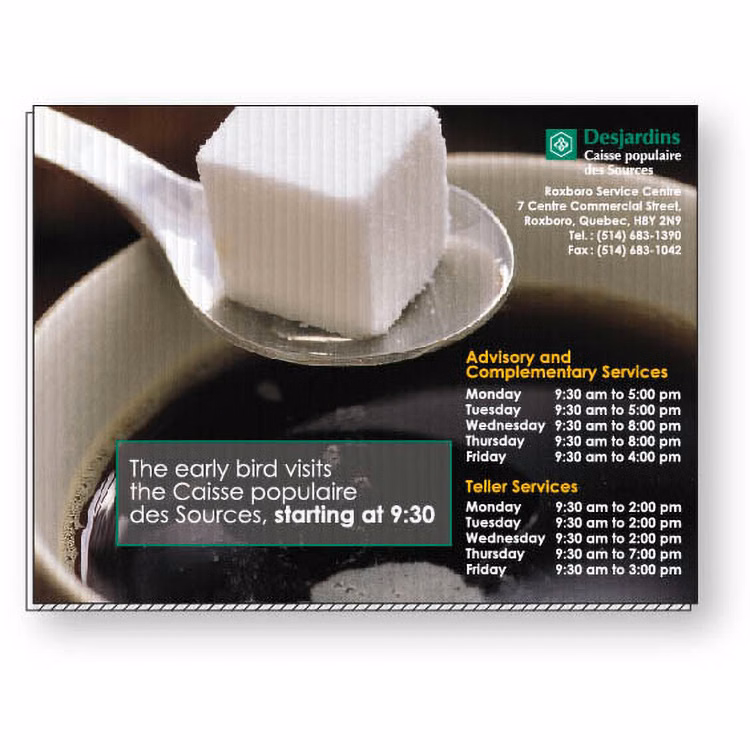 5/32" White Coroplast Sign, 11.25" x 15.25" Rectangle, Full Colour