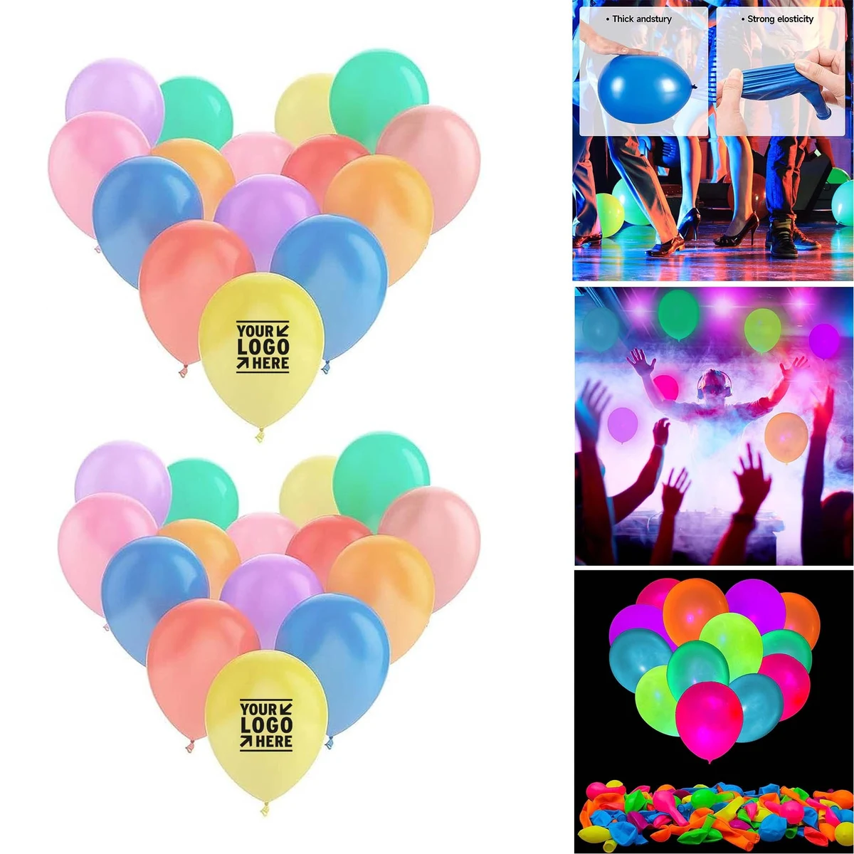 UV Neon Birthday Party Decorations Glow Blacklight Reactive Fluorescent Balloon 1