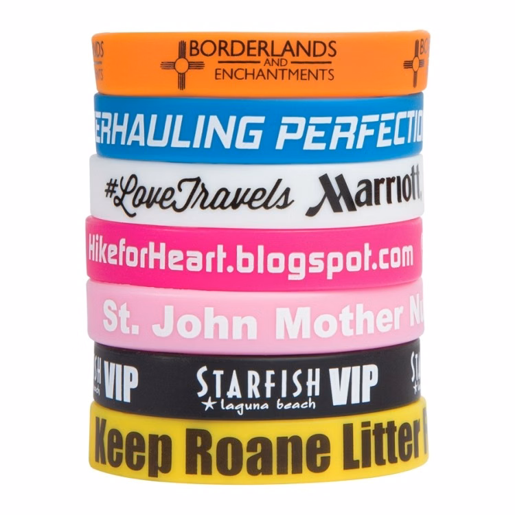 1/2" Rush Silk-Screened Silicone Wristband