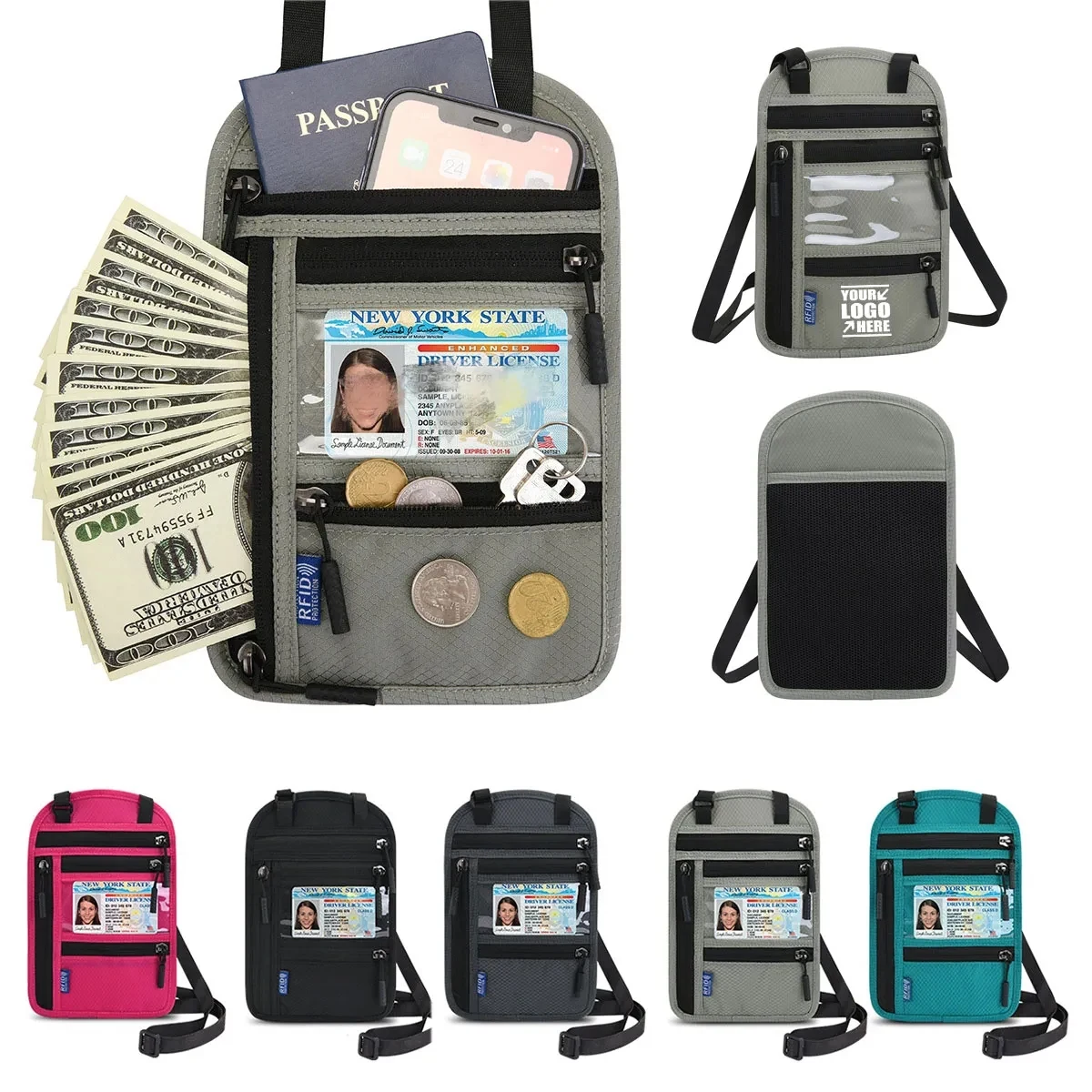 RFID Passport Holder Neck Pouch 1
