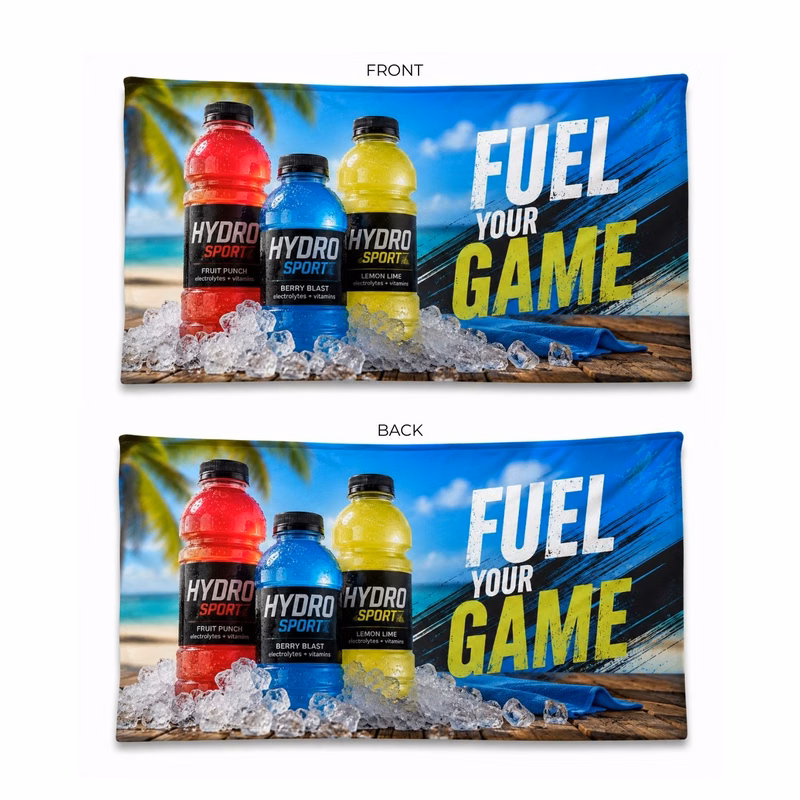 24 Hr Express Ship - Absorbent Microfiber Dri-Lite Terry Pool Towel, 20x40, Sublimated