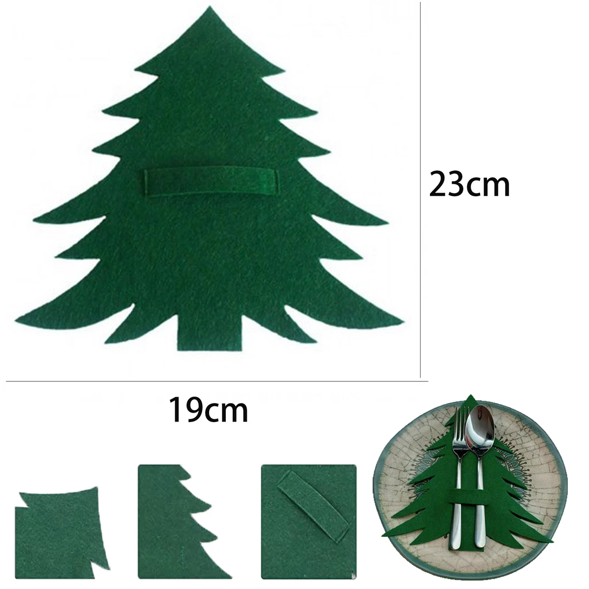 Christmas Tree Shape Knife Fork Cutlery Holder 1