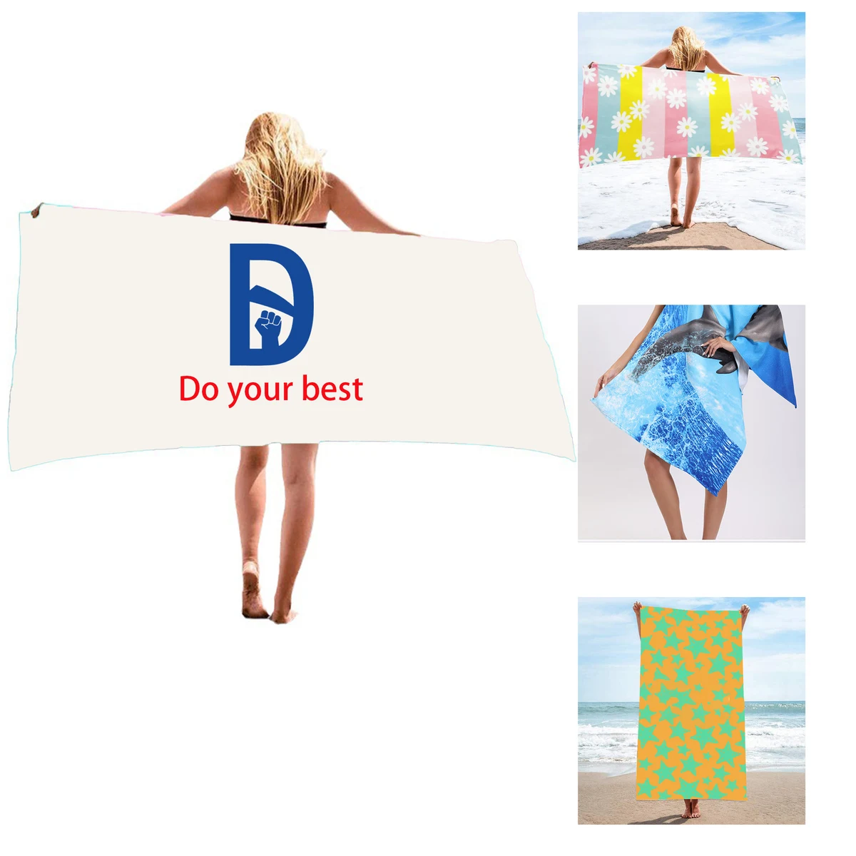 MOQ 30 55"x28" Full Color Beach Towel 1