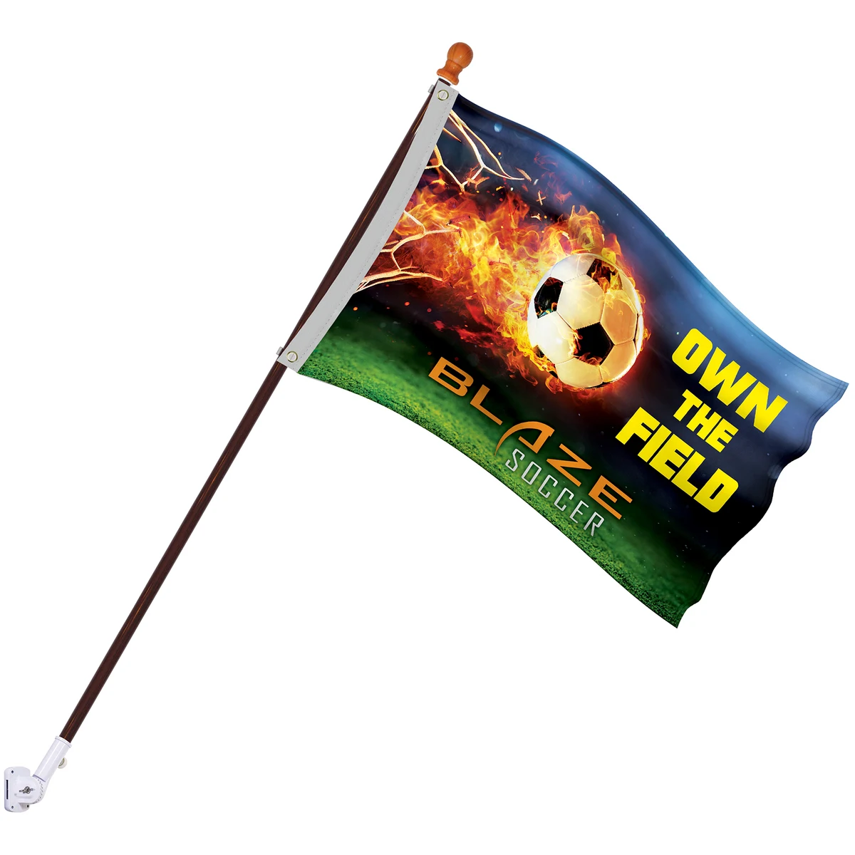 Promotional Flag Kit with 2' x 3' Flag and White Bracket 1
